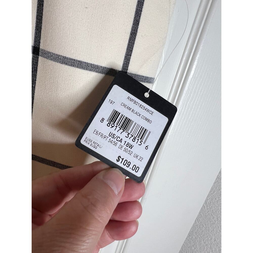 Rachel Roy Collection Women's Tapered Dress Pants Cream Black Combo NEW~Size 18W - Picture 7 of 7